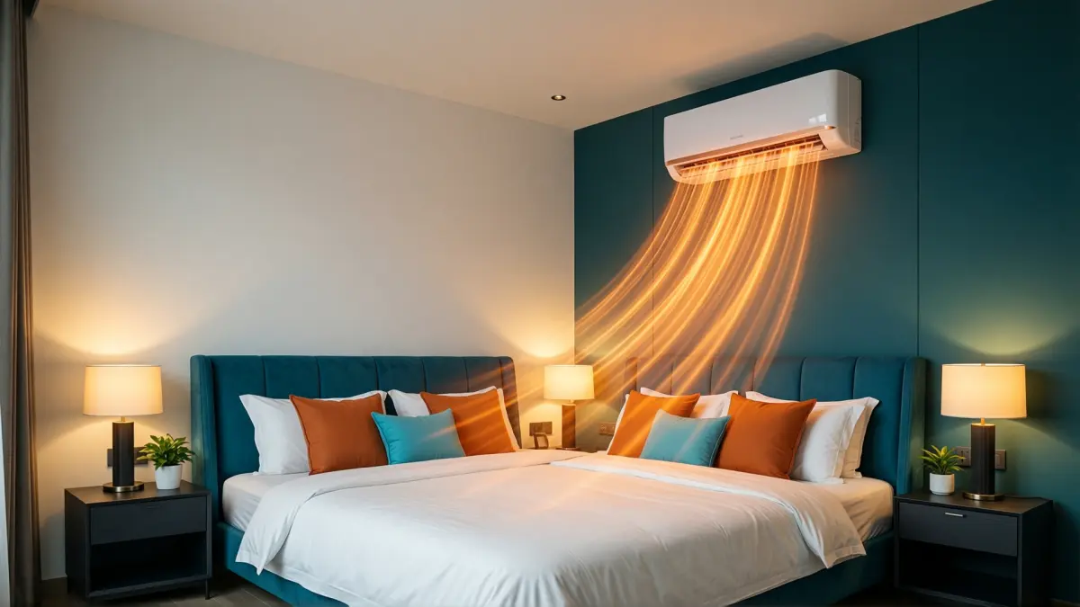 Instalación estética de aire acondicionado en dormitorio